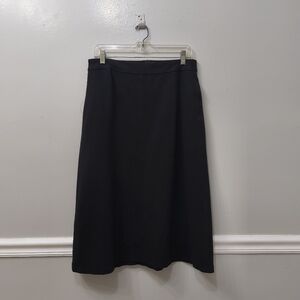 J.Jill Black Stretch Pull-On Skirt Sz 12 Career Office Minimalist Closet Staple